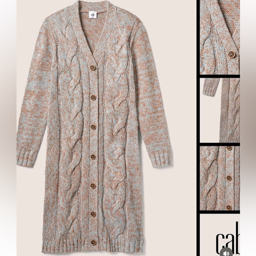CAbi Sparkles Sweater Champagne Gray